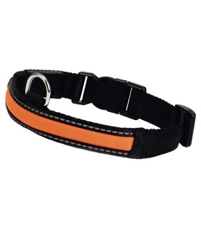 Beeztees Վզկապ շների համար նեյլոնից սև՝ լուսարձակող 45-66X25 սմ - haf-haf.am