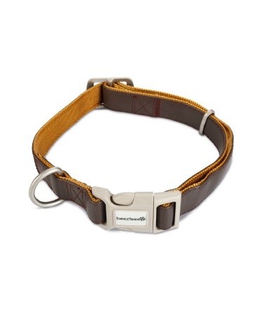 Beeztees Վզկապ շների համար MacLeather արհեստական կաշվից և նեյլոնից շագանակագույն 25X45-70 սմ - haf-haf.am