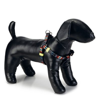 Beeztees Մարմնակապ շների համար UNI նեյլոնից սև՝ նախշերով 45-75X20 սմ - haf-haf.am