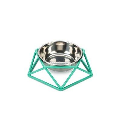 Beeztees Կերաման շների համար մետաղյա՝ երկրաչափական տակդիրով կանաչ 15 սմ - haf-haf.am