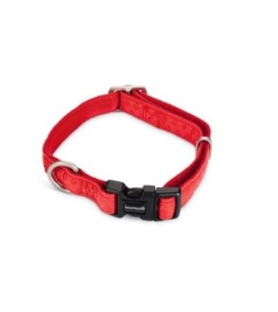 Beeztees Վզկապ շների համար MacLeather արհեստական կաշվից և նեյլոնից կարմիր 15X20-40 սմ - haf-haf.am