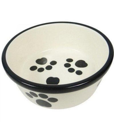 Ceramic bowl with pattern PANDA for cats and dogs, d = 12.5cm - haf-haf.am