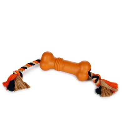 Beeztees Խաղալիք շների համար՝ ոսկոր պարանով Սումո նարնջագույն 20X6X6 սմ - haf-haf.am