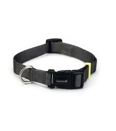 Beeztees Վզկապ շների համար UNI նեյլոնից մուգ մոխրագույն 20-30X10 սմ - haf-haf.am