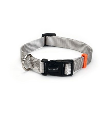 Beeztees Վզկապ շների համար UNI նեյլոնից բաց մոխրագույն 20-30X10 սմ - haf-haf.am