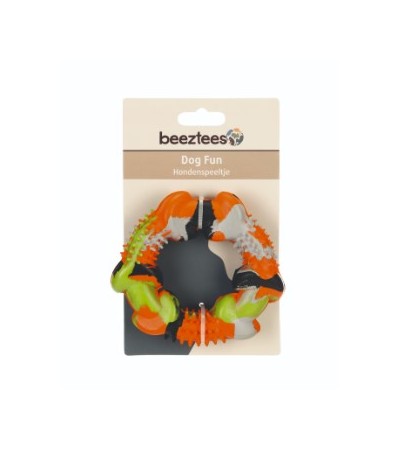 Beeztees Խաղալիք շների համար՝ ռետինե օղակ նարնջագույն պուտիկավոր 12 սմ - haf-haf.am