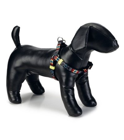 Beeztees Մարմնակապ շների համար UNI նեյլոնից սև՝ նախշերով 60-100X25 սմ - haf-haf.am